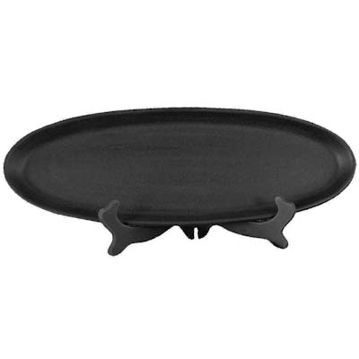Black Wooden Oval 20.5 inch Dish