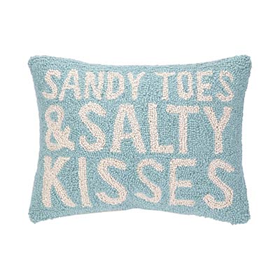 Sandy Toes and Salty Kisses Hooked Pillow