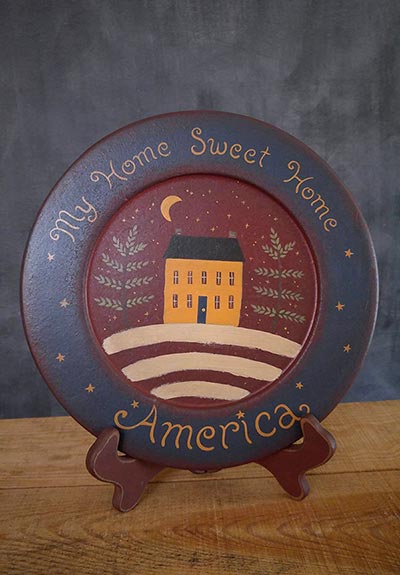 America Home Sweet Home Primitive Plate