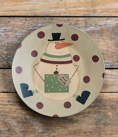 Special Delivery Snowman Plate