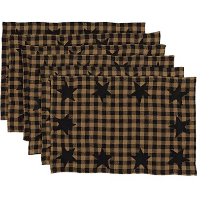 Black Star Placemats (Set of 6)