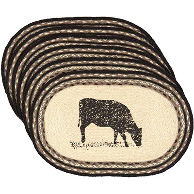 Sawyer Mill Cow Braided Placemats (Set of 6)