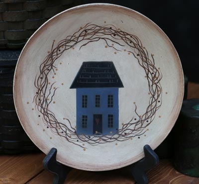 Saltbox House with Wreath Plate