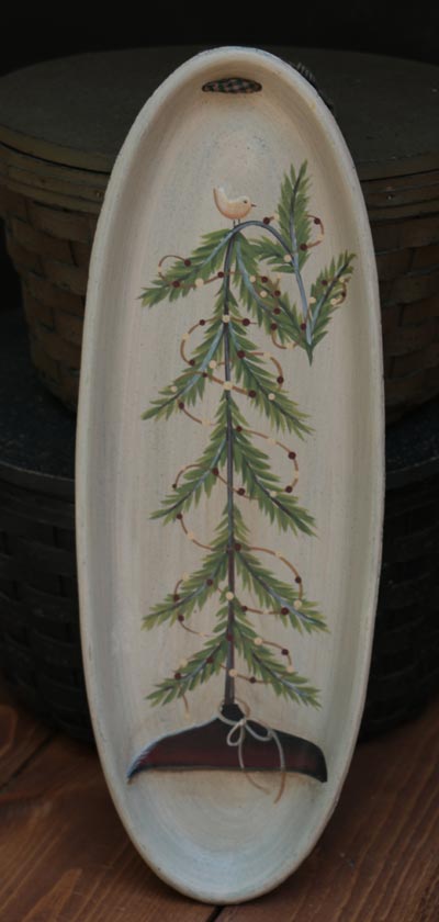Feather Tree Oval Hanging Tray