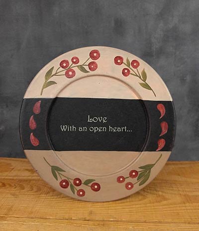 Love With An Open Heart Primitive Plate