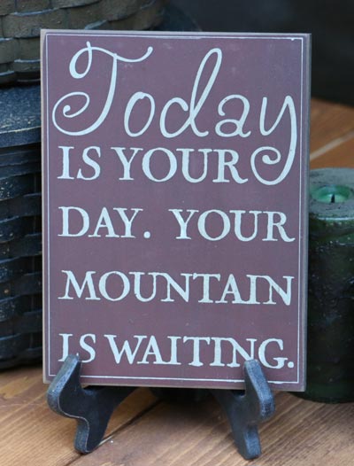 Mountain is Waiting Wall Plaque - Burgundy
