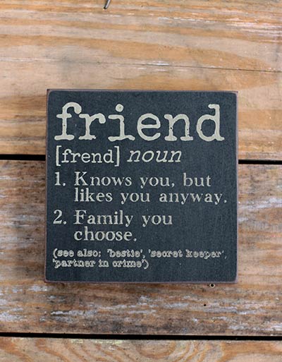 Friend Definition Wood Sign