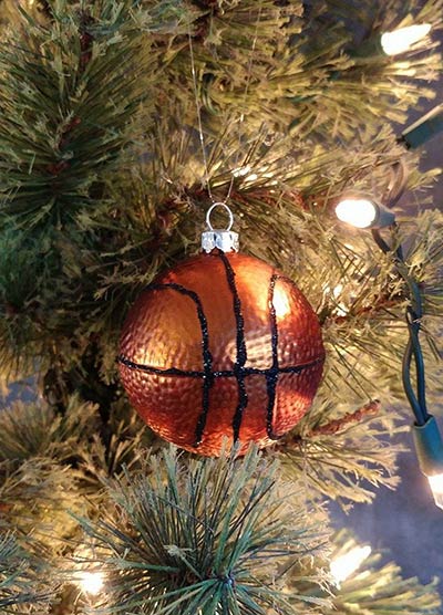 Glass Basketball Ornament