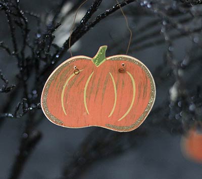 Fat Pumpkin Wood Ornament