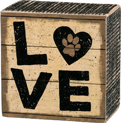 Love Box Sign with Paw Print
