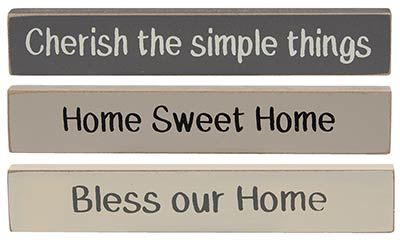 Home Mini Shelf Sitter Signs (Set of 3)