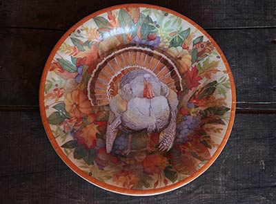 Turkey Wreath Paper Plates - Dinner