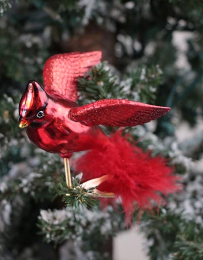 Flying Cardinal Clip Ornament