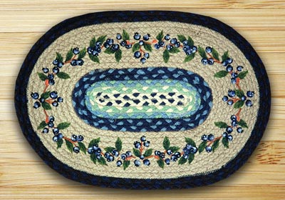 Blueberry Vine Braided Jute Placemat