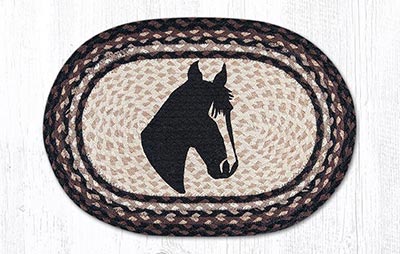 Horse Portrait Braided Placemat - Oval