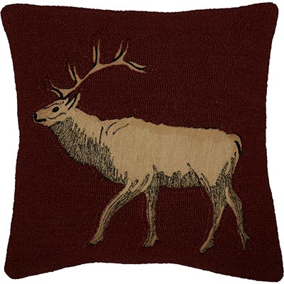 Beckham Elk Hooked Throw Pillow