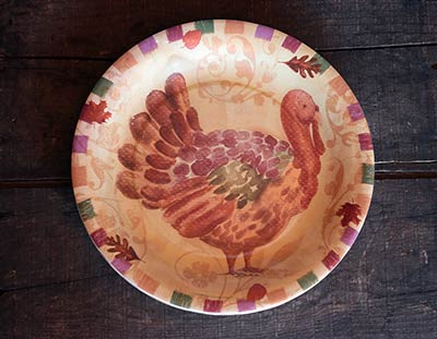 Autumn Turkey Paper Dinner Plates