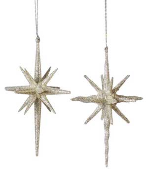 Large Silver Glitter Starburst Ornament