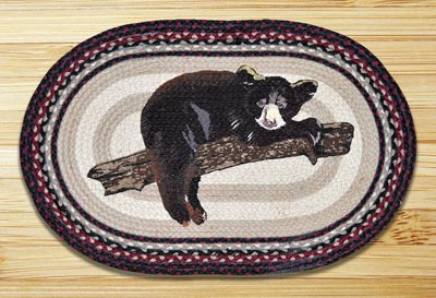 Baby Bear Oval Patch Braided Rug