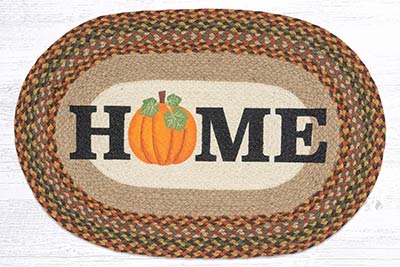Home with Pumpkin 20 x 30 inch Braided Rug