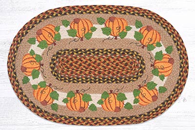 Pumpkin & Acorns 20 x 30 inch Braided Rug