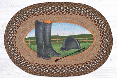 Boots & Hat 20 x 30 inch Braided Rug