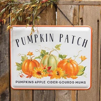 Pumpkin Patch Enamel Sign