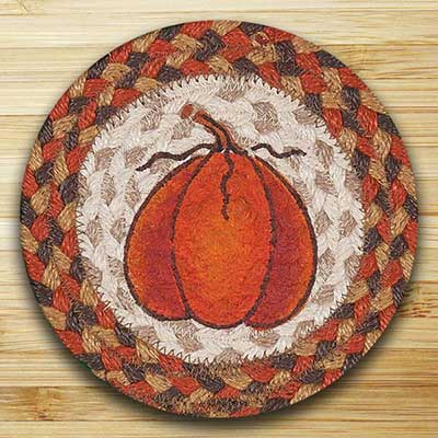 Harvest Pumpkin Braided Trivet (7 inch)