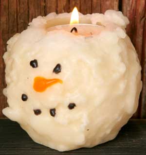 Snowman Face Ball Candle
