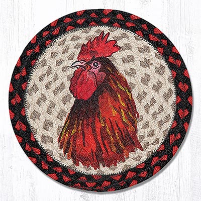 Rooster Braided Tablemat - Round (10 inch)