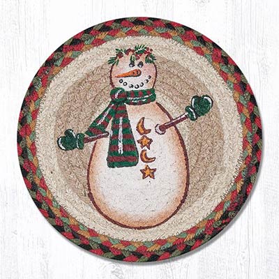 Moon & Star Snowman Braided Tablemat - Round (10 inch)