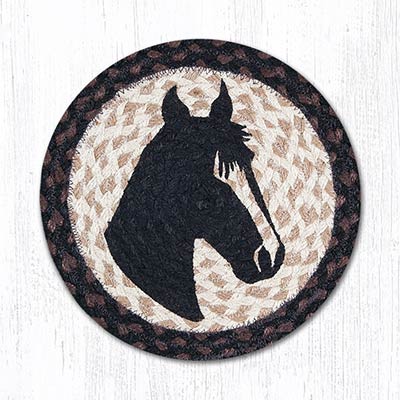Horse Portrait Braided Tablemat - Round (10 inch)