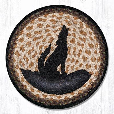 Coyote Silhouette Braided Tablemat - Round (10 inch)