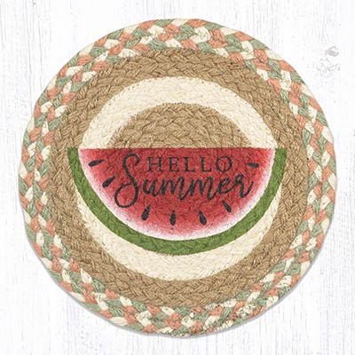 Watermelon Braided Tablemat - Round (10 inch)