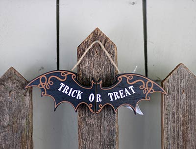 Trick Bat Shaped Sign
