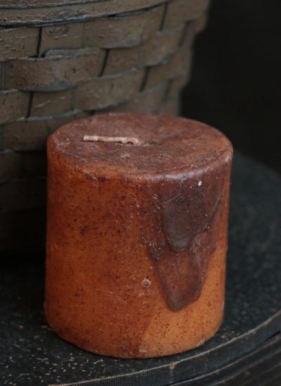 Primitive Mustard Pillar Candle - 3 x 3 inch