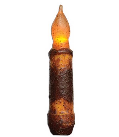 Burnt Mustard / Cinnamon Battery Taper Candle with Timer - 4 inch