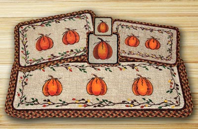 Harvest Pumpkin Wicker Weave Tablemat