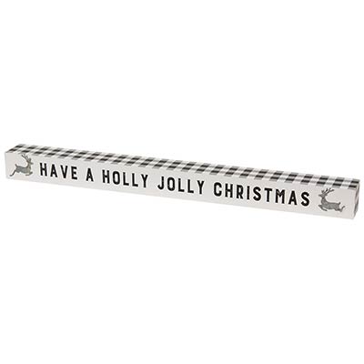 Holly Jolly Christmas Buffalo Check Shelf Sitter