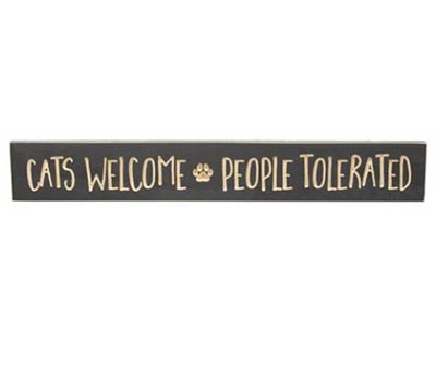 Cats Welcome Engraved Sign