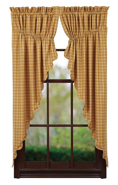 Amherst Prairie Curtain (Gold Plaid)