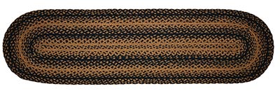 Ebony Black and Tan Braided 48 inch Table Runner