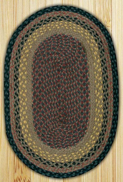 Brown, Black, and Charcoal Oval Jute Rug (Special Order Sizes)