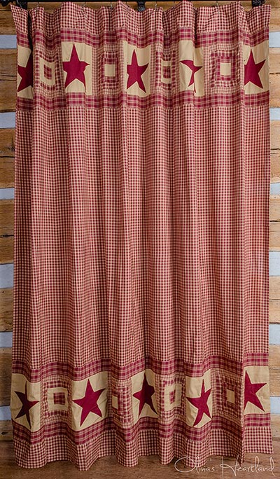 Colonial Star Burgundy Shower Curtain