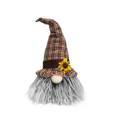 Gnome with Plaid Witch Hat