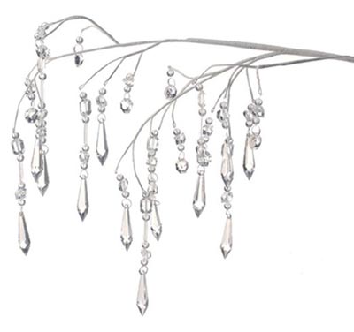 Cascading Crystal Branch - White