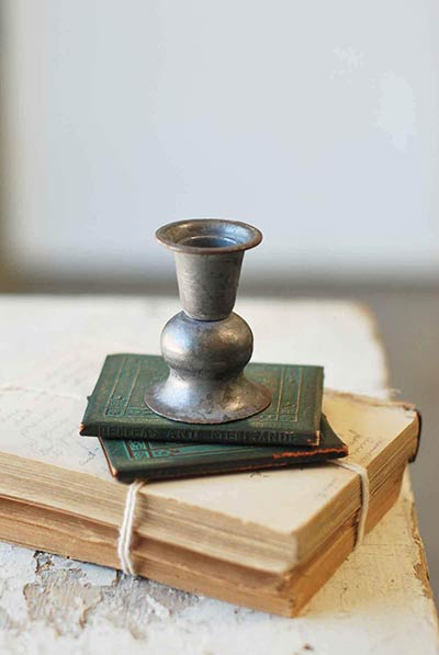 Pewter Look Alette Candle Holder - 3 inch