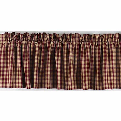Heritage House Check Red Valance