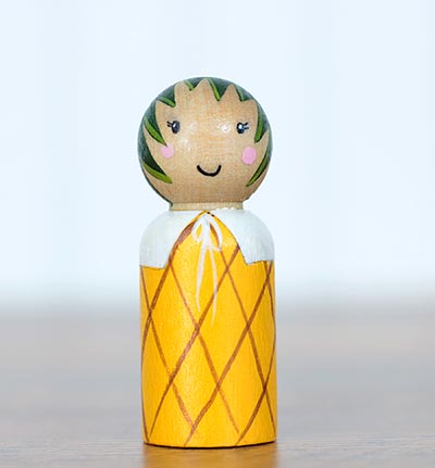 Pineapple Peg Doll (or Ornament)