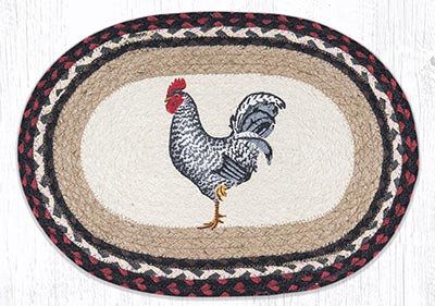 Black & White Rooster Braided Placemat